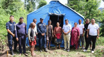 पहिरोको उच्च जोखिममा रहेका घरपरिवारको स्थानान्तरण
