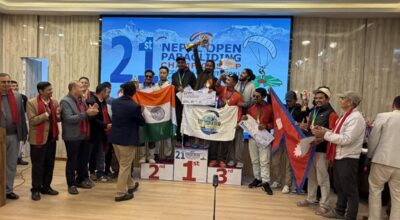 २१औँ नेपाल प्याराग्लाइडिङ च्याम्पियनसिप: पुरुषतर्फ संयुक्त उपाधि, महिलातर्फ चीन अगाडि