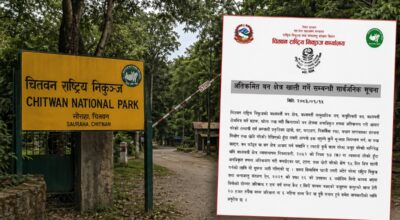 चितवन राष्ट्रिय निकुञ्ज क्षेत्रका अवैध संरचना हटाउन १५ दिनको अल्टिमेटम