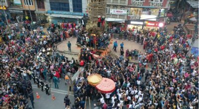 ललितपुरमा रातो मच्छिन्द्रनाथको रथारोहण